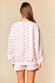 Meadow Quilted Floral Sweatshirt & Shorts Set