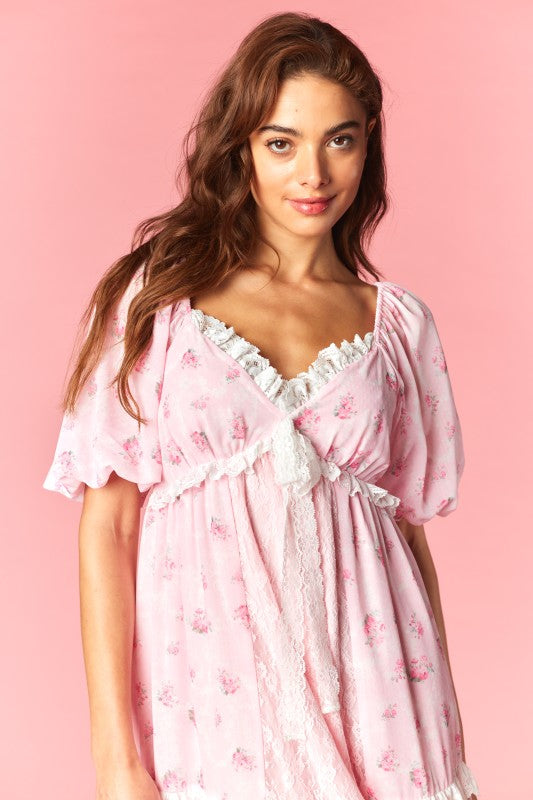 Marguerite Floral Lace Tiered Maxi Dress