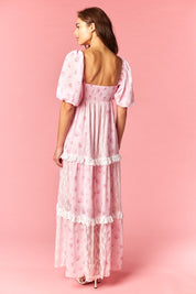 Marguerite Floral Lace Tiered Maxi Dress