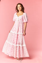 Marguerite Floral Lace Tiered Maxi Dress