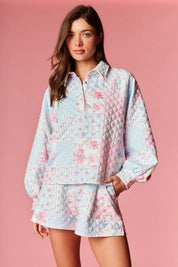 Countryside Patchwork Quilted Polo & Shorts Set