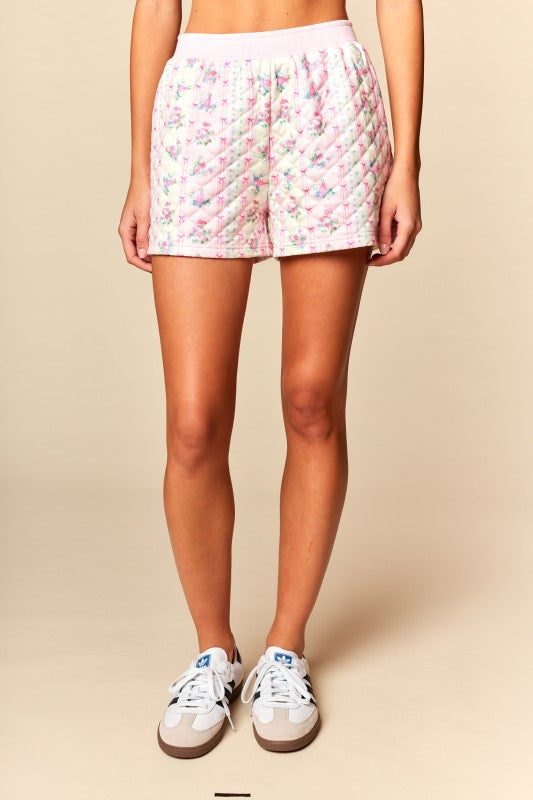 Meadow Quilted Floral Sweatshirt & Shorts Set