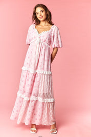 Marguerite Floral Lace Tiered Maxi Dress