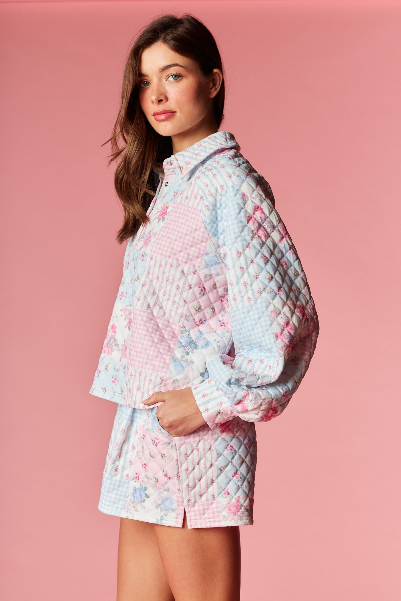Countryside Patchwork Quilted Polo & Shorts Set