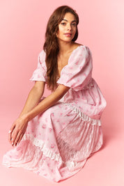 Marguerite Floral Lace Tiered Maxi Dress