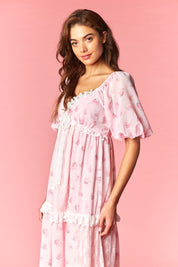 Marguerite Floral Lace Tiered Maxi Dress