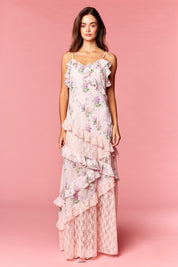 Lilette Floral Ruffle Lace Maxi Dress