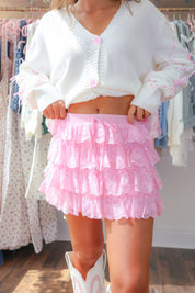 Candy Dreams Lace Tiered Mini Skort