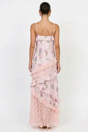 Lilette Floral Ruffle Lace Maxi Dress