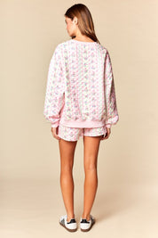 Meadow Quilted Floral Sweatshirt & Shorts Set