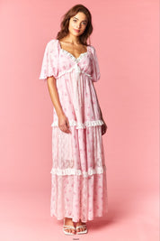 Marguerite Floral Lace Tiered Maxi Dress