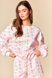 Meadow Quilted Floral Sweatshirt & Shorts Set