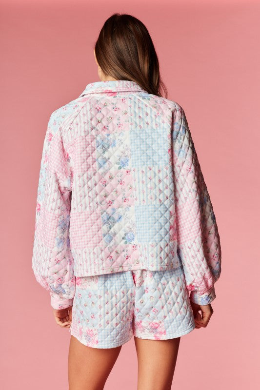 Countryside Patchwork Quilted Polo & Shorts Set