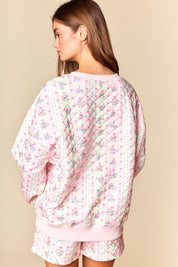Meadow Quilted Floral Sweatshirt & Shorts Set