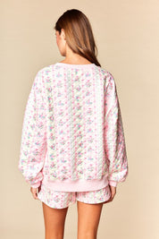 Meadow Quilted Floral Sweatshirt & Shorts Set