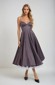 Vivian Polka Dot A-Line Midi Dress