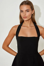Chloe Halter Fit-and-Flare Mini Dress
