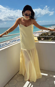 Lavienne Low Waist Sheer Maxi Dress with Scarf