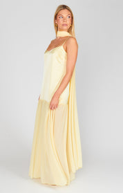 Lavienne Low Waist Sheer Maxi Dress with Scarf