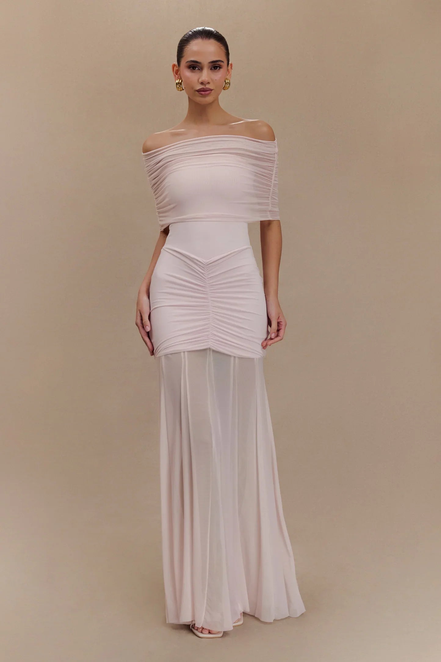 Jaide Off Shoulder Tulle Maxi Dress
