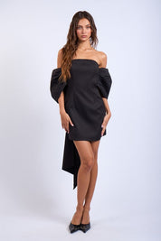 Bella Off-Shoulder Bow Mini Dress