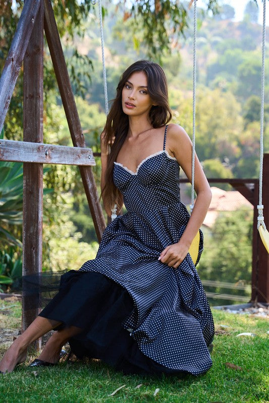 Vivian Polka Dot A-Line Midi Dress