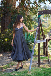 Vivian Polka Dot A-Line Midi Dress
