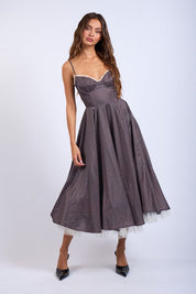 Vivian Polka Dot A-Line Midi Dress
