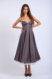 Vivian Polka Dot A-Line Midi Dress