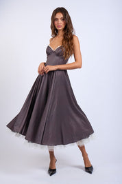 Vivian Polka Dot A-Line Midi Dress