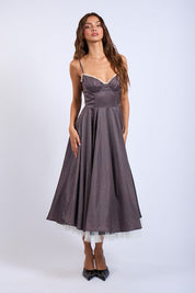 Vivian Polka Dot A-Line Midi Dress