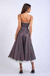 Vivian Polka Dot A-Line Midi Dress