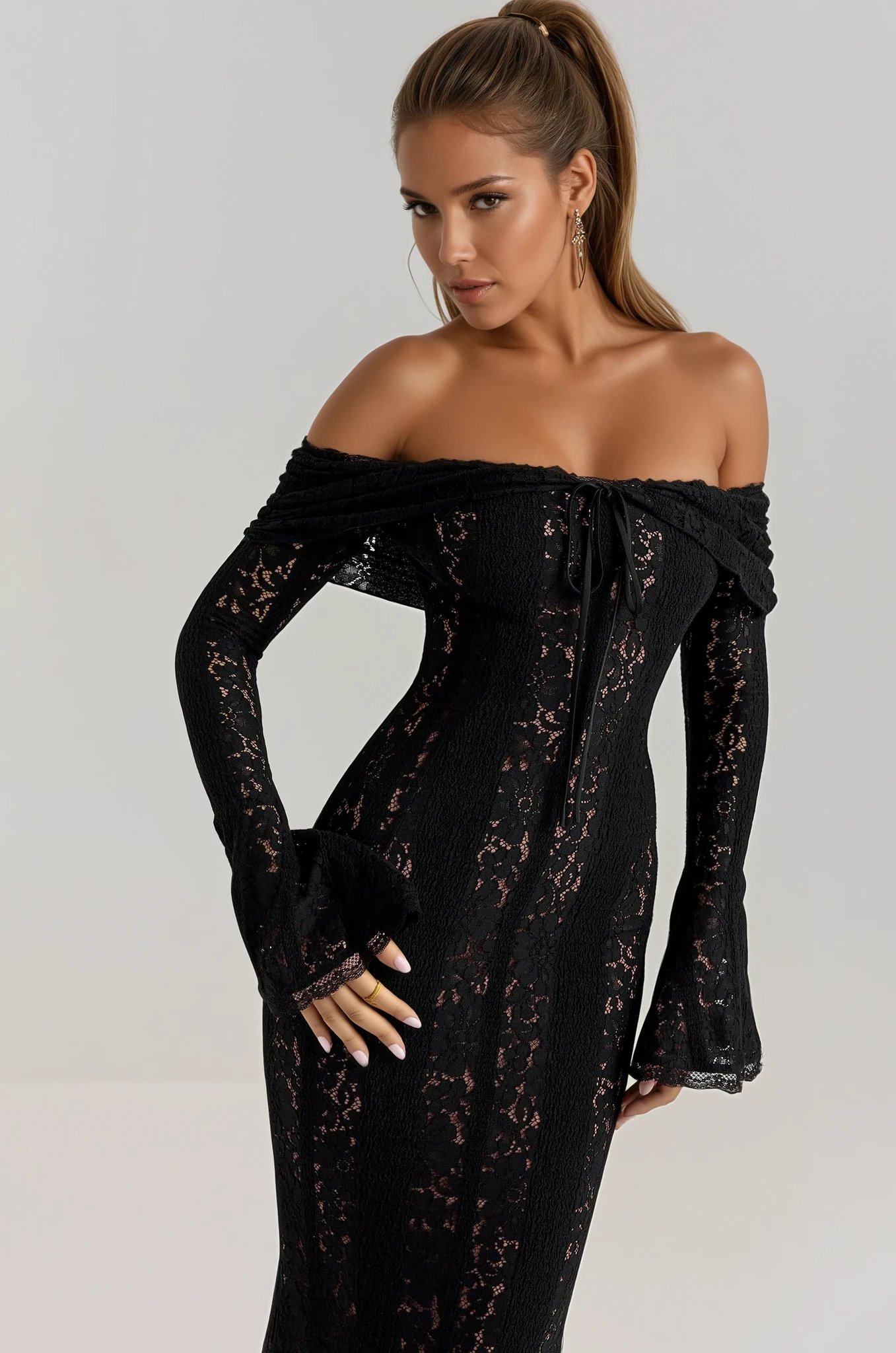 Celeste Off-Shoulder Lace Dress