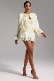 Isla Pleated Chiffon Mini Dress