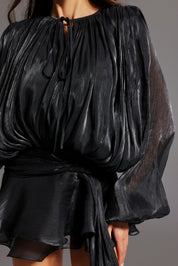 Isla Pleated Chiffon Mini Dress