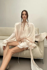 Isla Pleated Chiffon Mini Dress