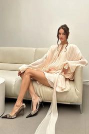 Isla Pleated Chiffon Mini Dress