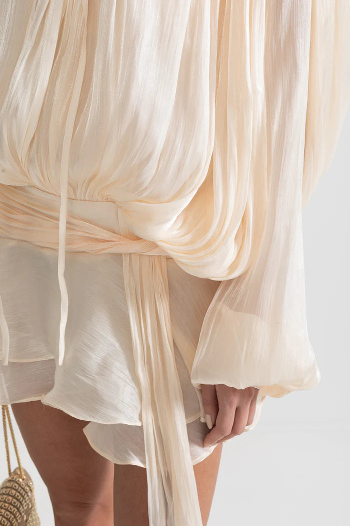 Isla Pleated Chiffon Mini Dress