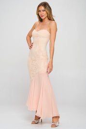 Serena Asymmetrical Lace Gown