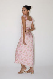 Fiorella Satin Floral Slip Maxi Dress