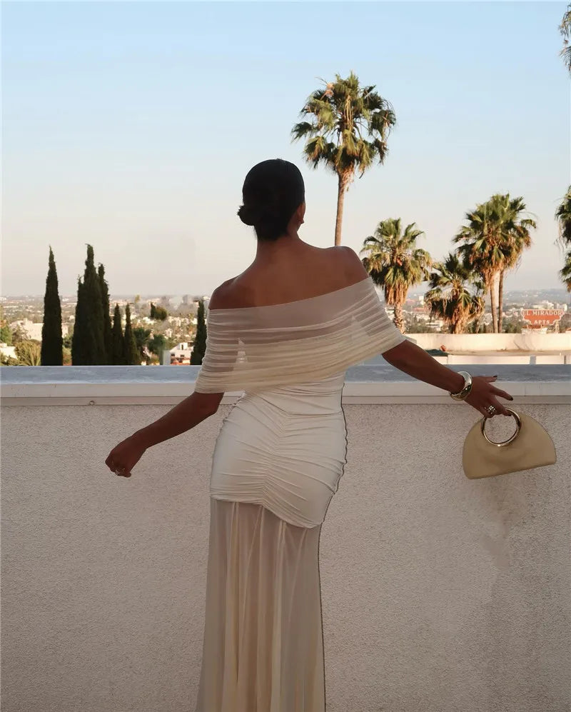 Jaide Off Shoulder Tulle Maxi Dress