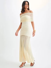 Jaide Off Shoulder Tulle Maxi Dress