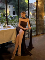 Lea Chiffon Asymmetrical Maxi Dress