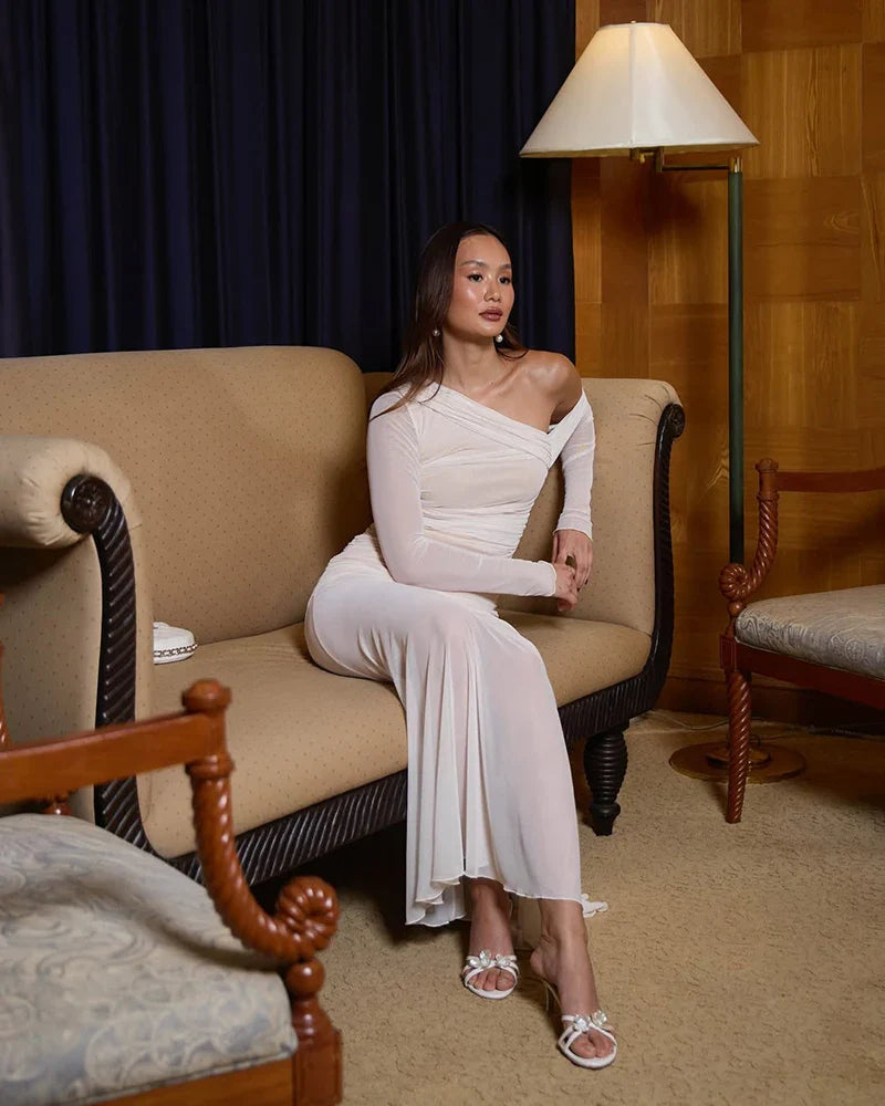 Amara One-Shoulder Draped Maxi Dress