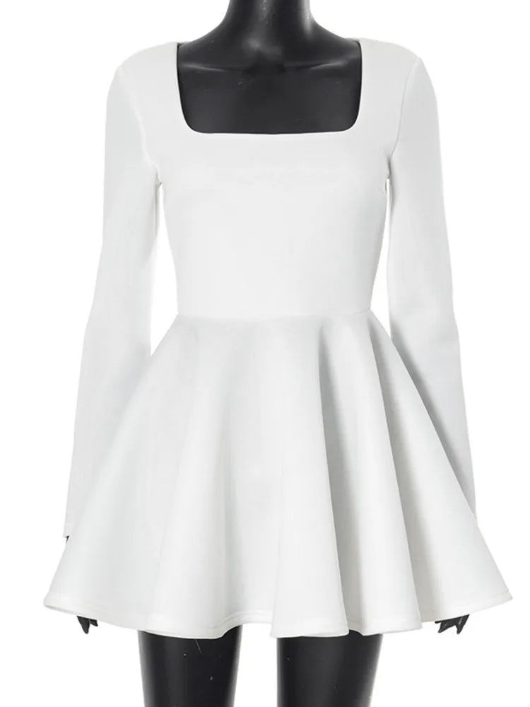 Aurora Long Sleeve Fit-and-Flare Mini Dress