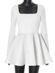 Aurora Long Sleeve Fit-and-Flare Mini Dress