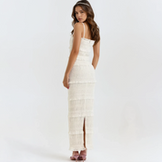 Sabrina Vintage Ruched Maxi Bodycon Dress