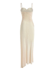 Celeste Ruched Lace Panel Maxi Dress
