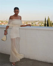 Jaide Off Shoulder Tulle Maxi Dress