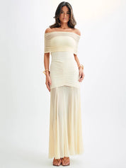 Jaide Off Shoulder Tulle Maxi Dress